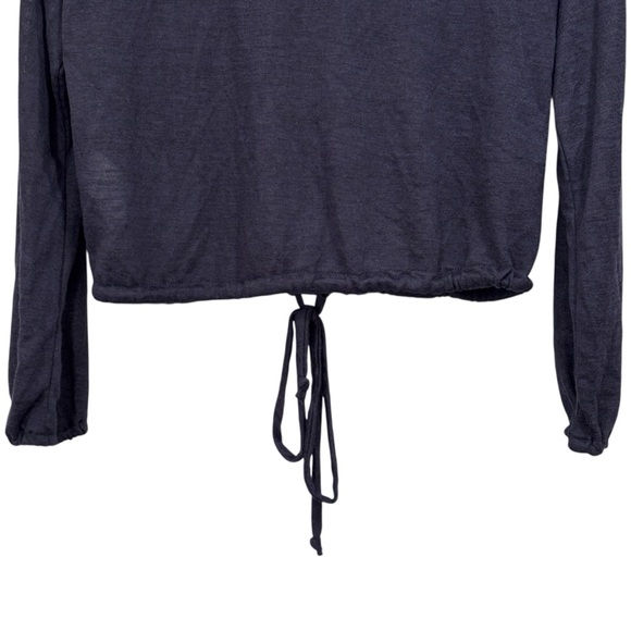 DKNY Dark Navy Blue Sheer Long Sleeve Top Size Medium NWT Womens - Picture 11 of 12